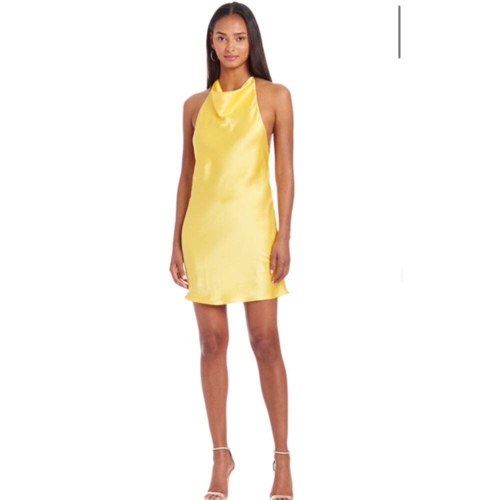 Amanda Uprichard 100% Silk Kimball Mini Dress Canary